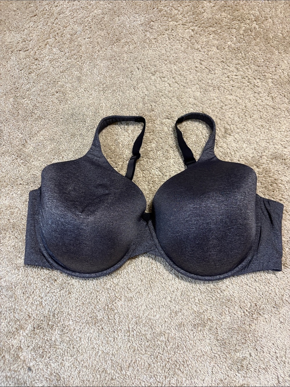 Ambrielle Womens Bra 44DDD Gray/Black  Underwire Padded 5 Hooks